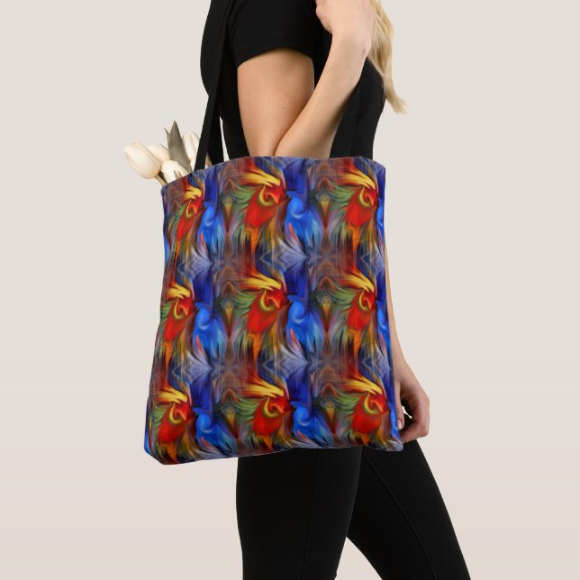 Colourful Orange Blue Yellow Abstract Art   Tote Bag (Close Up)