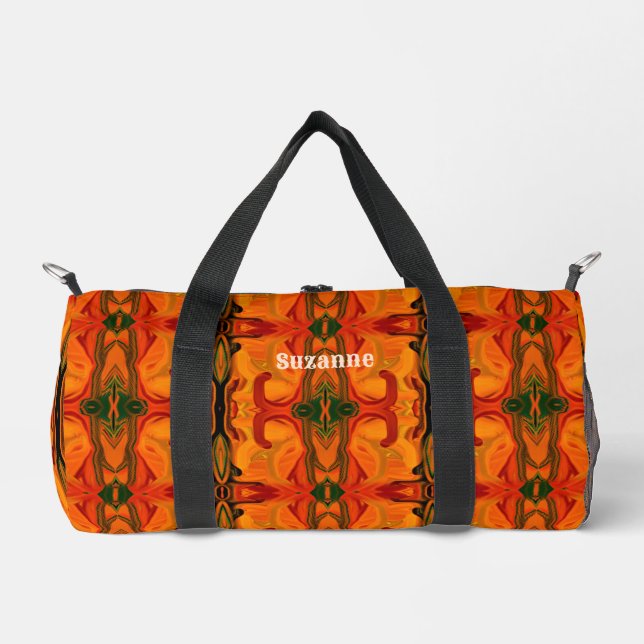 Colourful Orange Brown Shapes Abstract     Duffle Bag (Front)
