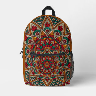 Colourful Orange Green All over print Backpack