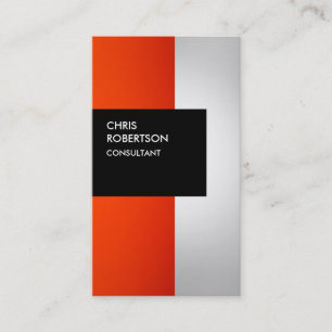 Colourful Orange Grey Black Stripes Business Card