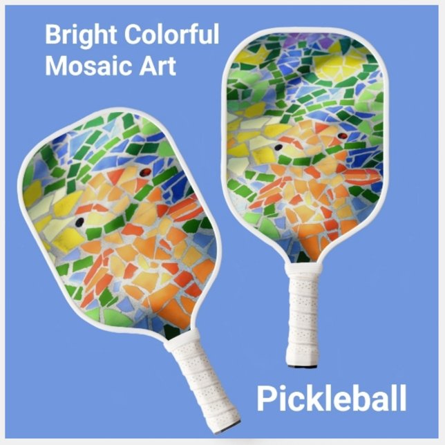 Colourful Orange Koi Fish Mosaic Art Zen Pickleball Paddle (Creator Uploaded)