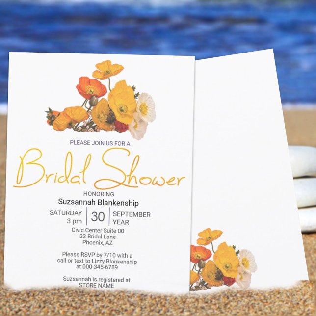 Colourful Orange Yellow White Poppies Template (Creator Uploaded)