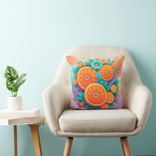 Colourful oranges cushion