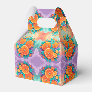 Colourful oranges favour box
