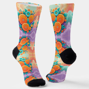 Colourful oranges socks