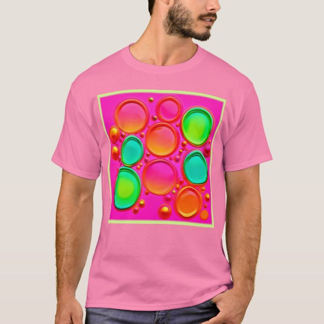 Colourful Orb Abstract Art T-Shirt (Front)