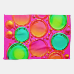 Colourful Orb Abstract Art Tea Towel