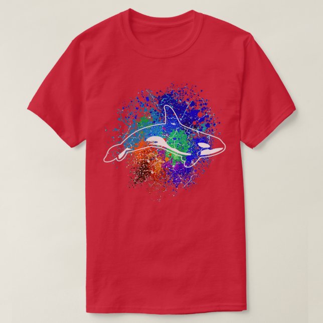 Colourful orca killer whale T-Shirt (Design Front)