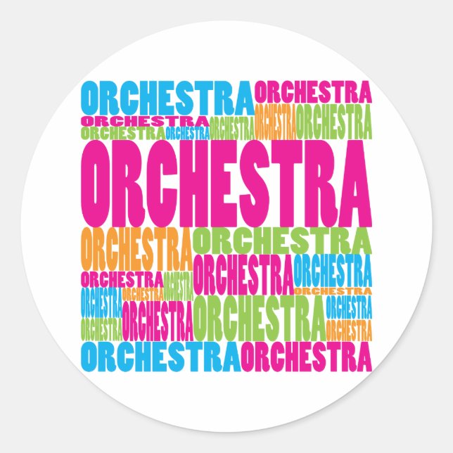 Colourful Orchestra Classic Round Sticker (Front)