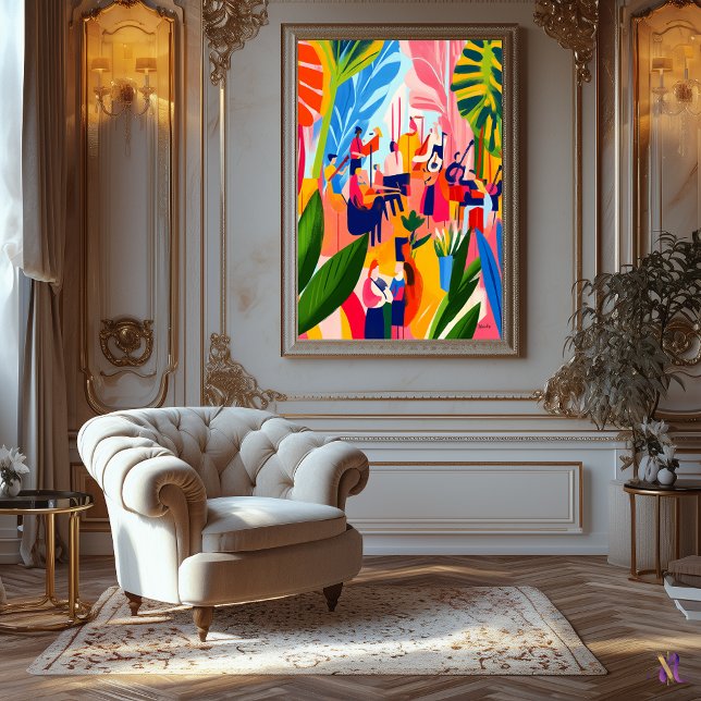 Colourful Orchestra Performance in Fauvist Style Canvas Print (Creator Uploaded)