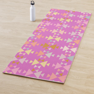 Colourful Organic Geometric Shapes on Magenta Yoga Mat