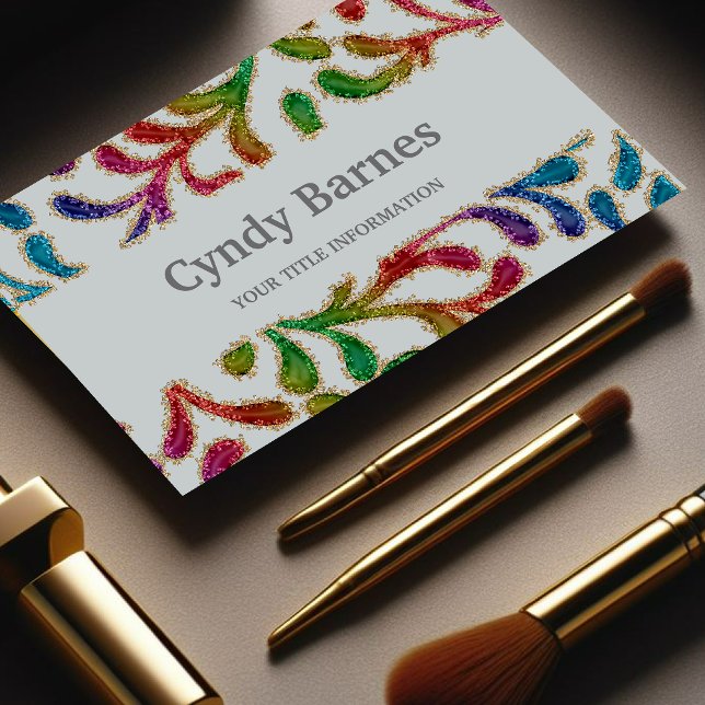 Colourful Organic Glittery Design on Any Colour Business Card (Creator Uploaded)