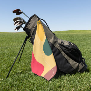 Colourful organic shapes abstract background golf towel