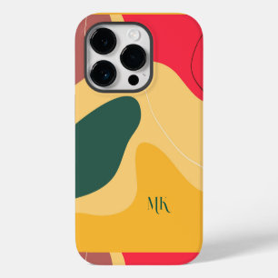 Colourful organic shapes abstract background iPhone 14 pro case