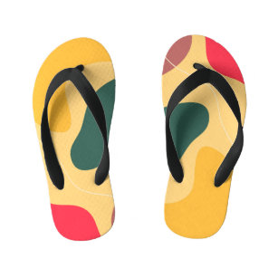 Colourful organic shapes abstract background kid's jandals