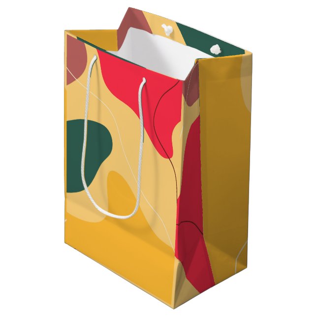 Colourful organic shapes abstract background medium gift bag (Front Angled)