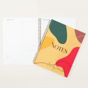 Colourful organic shapes abstract background planner