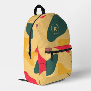 Colourful organic shapes abstract background printed backpack