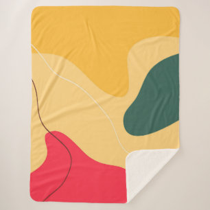 Colourful organic shapes abstract background sherpa blanket