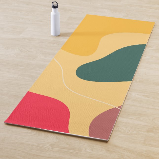 Colourful organic shapes abstract background yoga mat (In Situ)