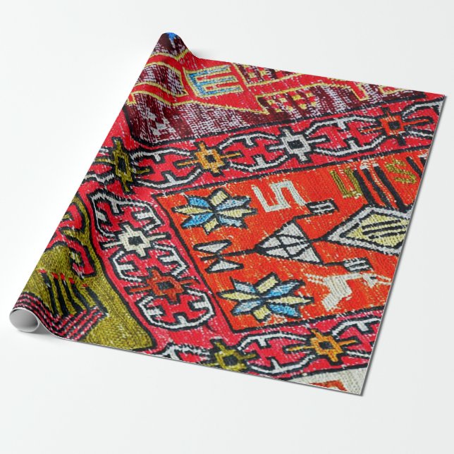 Colourful Oriental, Turkish Rug Wrapping Paper (Unrolled)