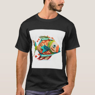 Colourful Origami Fish T-Shirt
