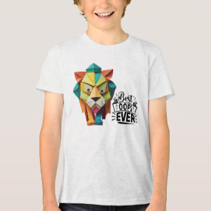 Colourful Origami Lion Artwork design Tri-Blend Shirt