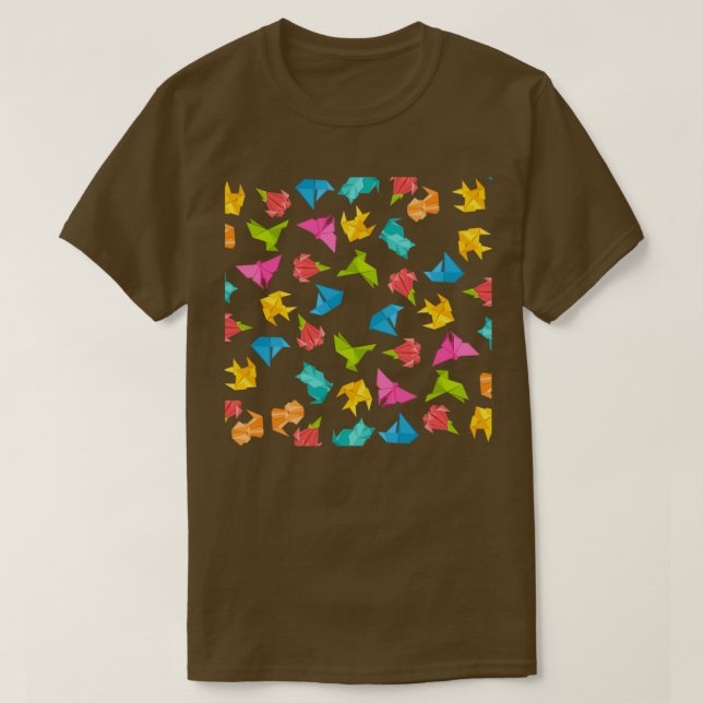 Colourful Origami Pattern T-Shirt (Design Front)