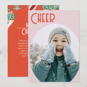 Colourful Ornament Christmas Cheer Holiday Card