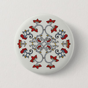 Colourful Ornament Pattern Button