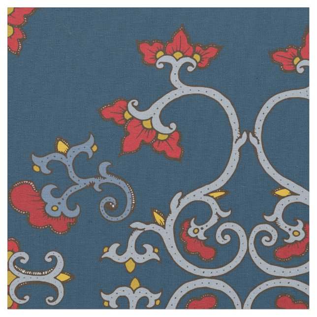 Colourful Ornament Pattern Fabric (Close Up)