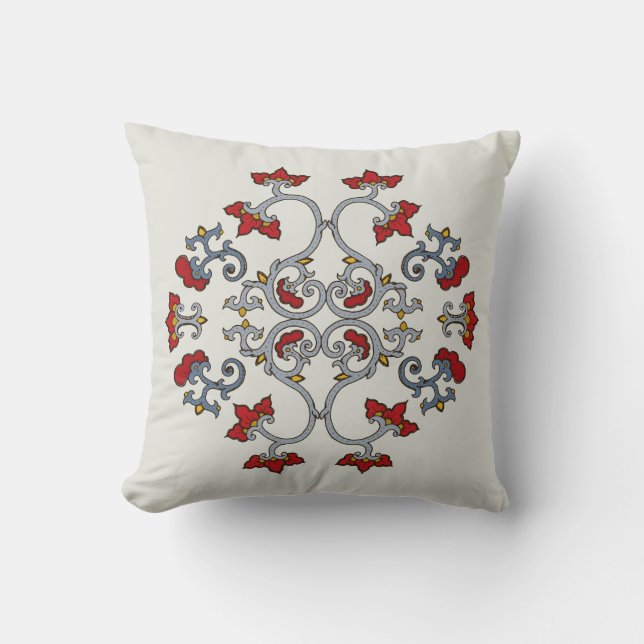 Colourful Ornament Throw Pillow (Front)