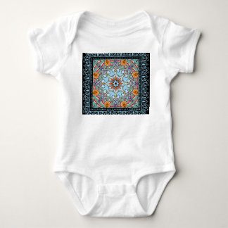 Colourful ornamental doodle: symmetric pattern. baby bodysuit