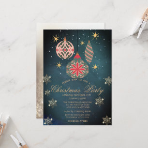 Colourful Ornaments,Snowflakes Company  Invitation