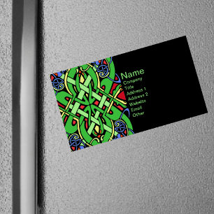 Colourful Ornate Irish Celtic Knot Magnetic Business Card