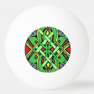 Colourful Ornate Irish Celtic Knot Ping Pong Ball