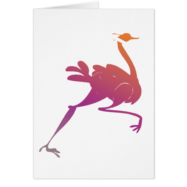 Colourful Ostrich Silhouette (Front)