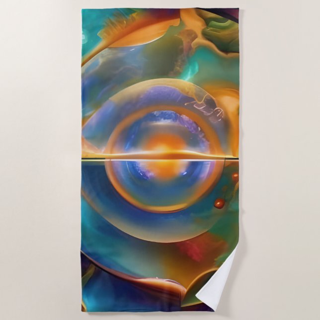 Colourful Otherworldly Abstract   Beach Towel (Front)
