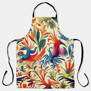 Colourful Otomi Bird Art Apron