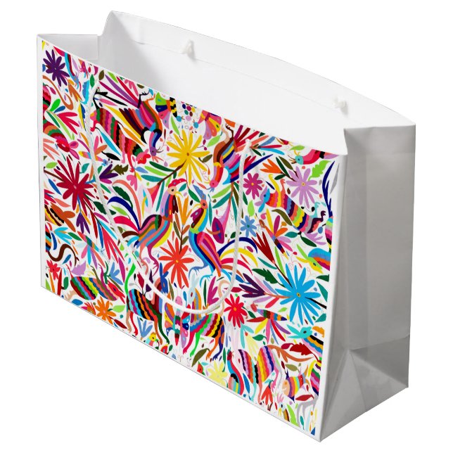 Colourful Otomi Print Gift Bag (Back Angled)
