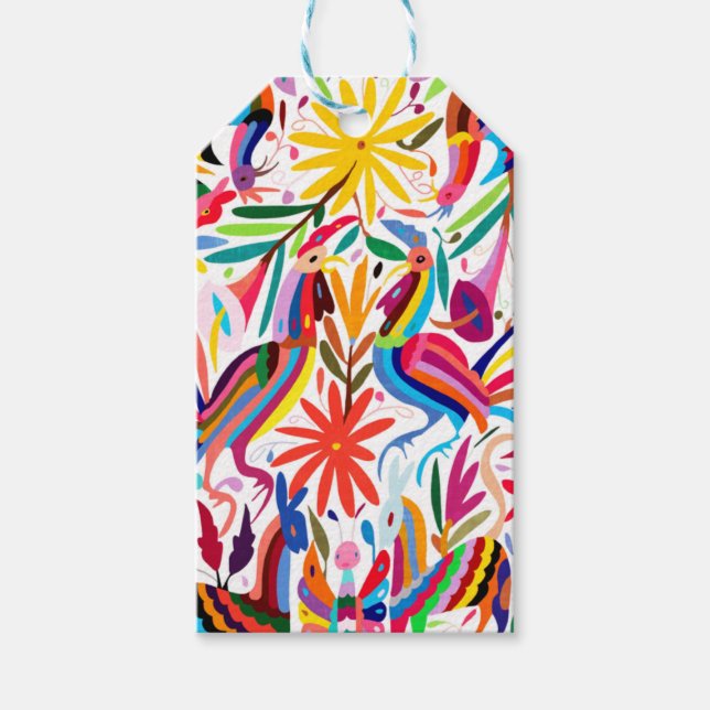 Colourful Otomi Print Gift Tag (Front)
