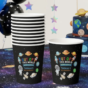 Colourful Out Of This World Space Birthday Party  Paper Cups