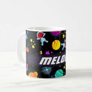 colourful outer space planet galaxy stars pattern coffee mug