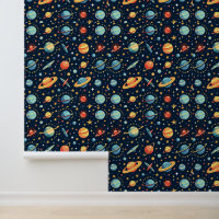 Colourful Outer Space Planets Pattern Design