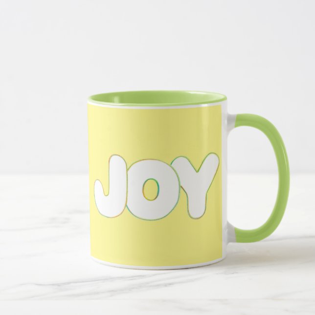 Colourful Outline Art - Joy - word mugs (Right)