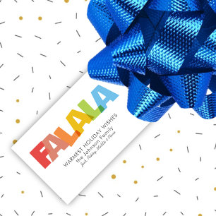 Colourful Overlapping FA LA LA Christmas Wish Gift Tags