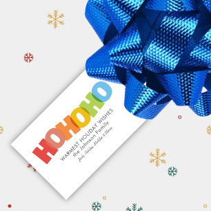 Colourful Overlapping HO HO HO Christmas Wish Gift Tags