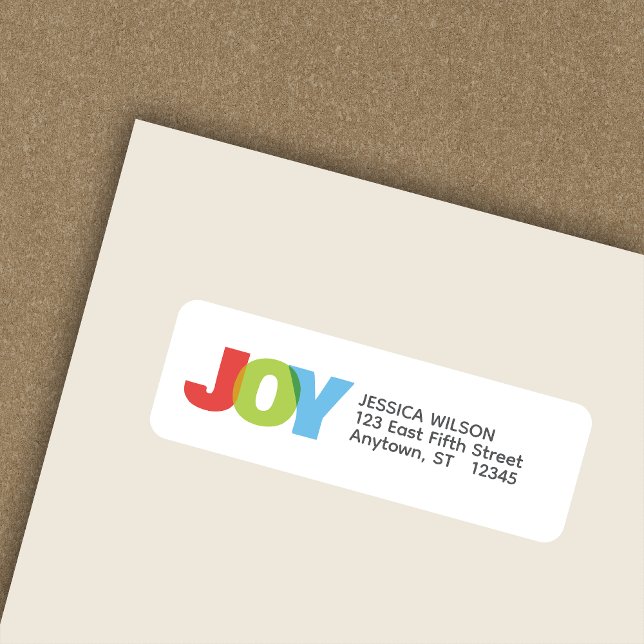 Colourful Overlapping JOY  Holiday Return Address (Creator Uploaded)