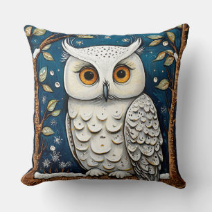 Colourful Owl Artwork With Intricate Detail Cushion