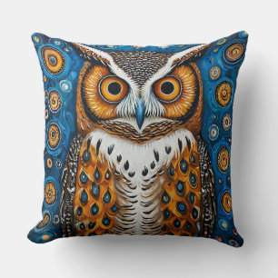 Colourful Owl Artwork With Intricate Detail Cushion